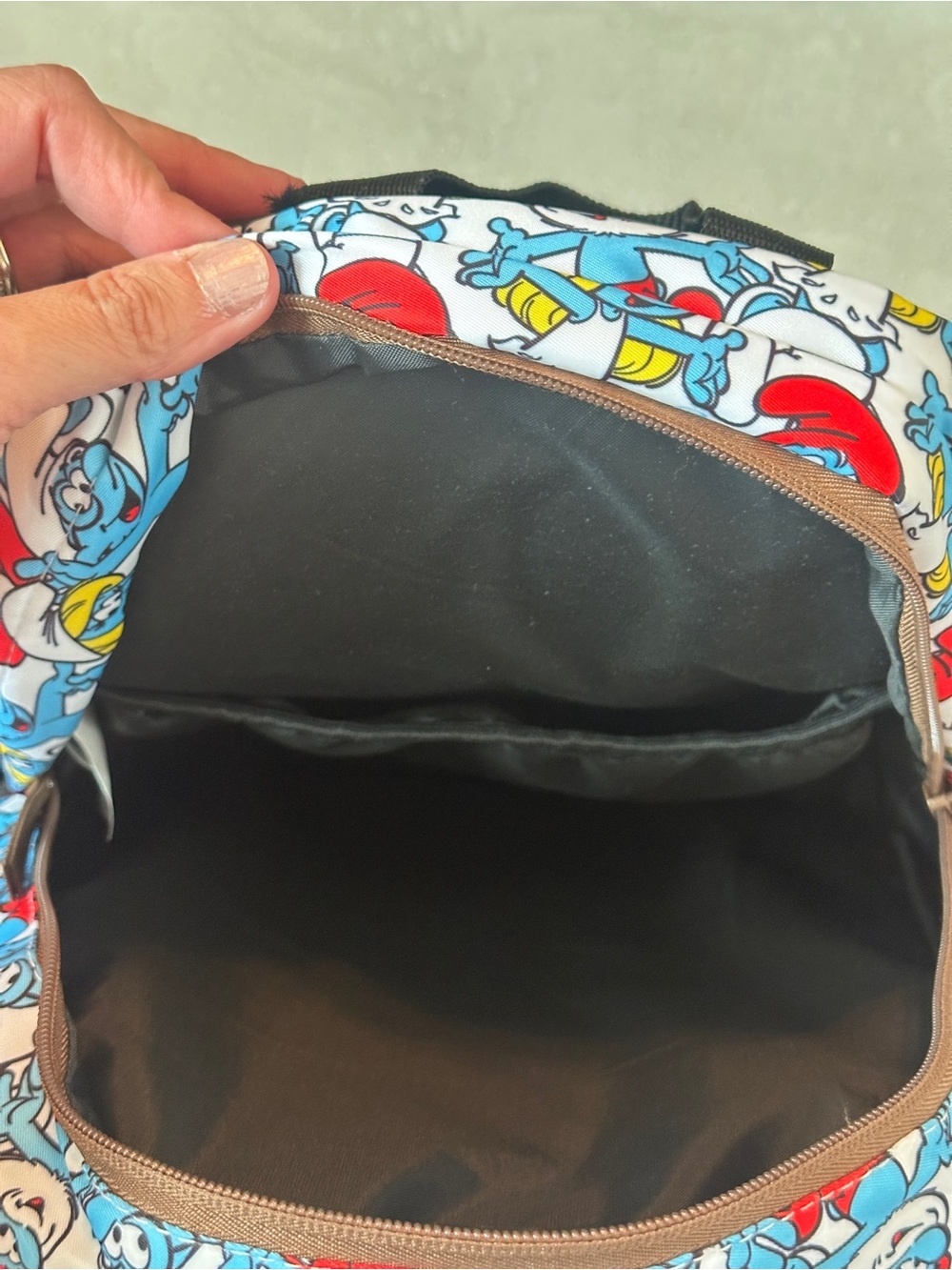 The Smurfs Backpack Allover Smurf Collage Design Laptop Pocket Front Pocket - Picture 7 of 10